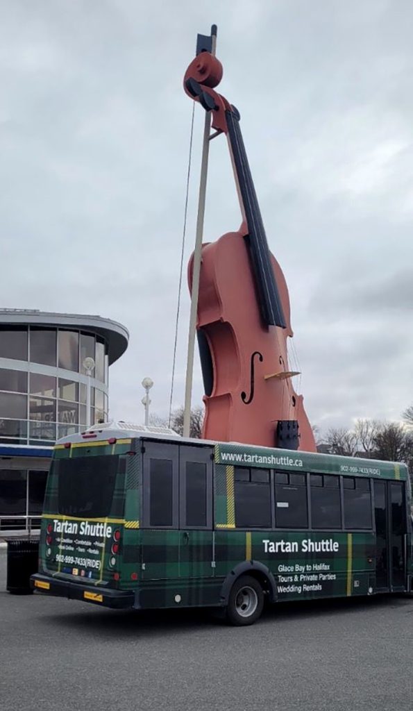 tartan shuttle by the Big Fiddle